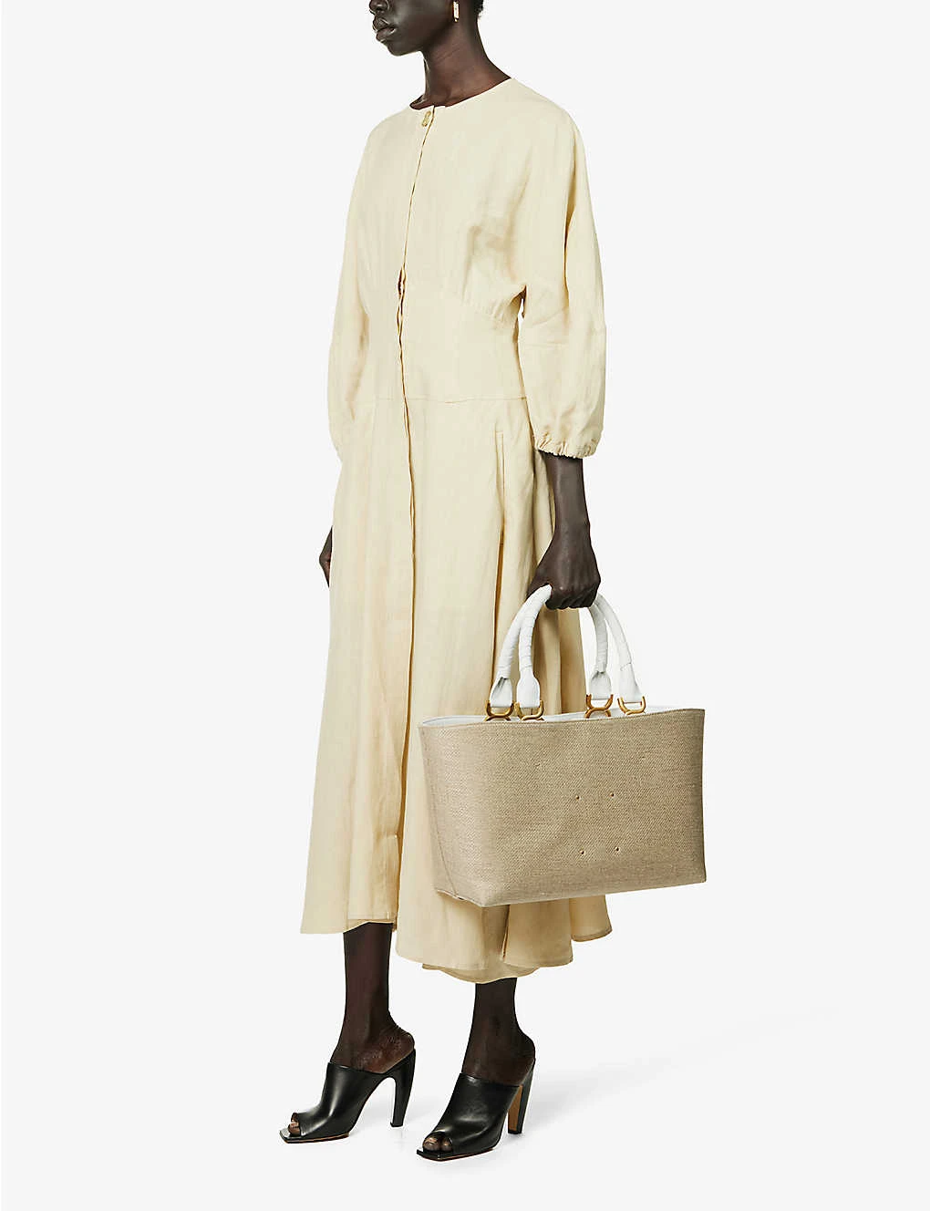 Round-neck Flared-hem Relaxed-fit Linen Maxi Dress 2 Round-neck Flared-hem Relaxed-fit Linen Maxi Dress - Image 2