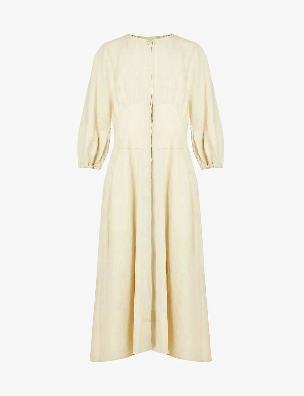 Round-neck Flared-hem Relaxed-fit Linen Maxi Dress 1 Round-neck Flared-hem Relaxed-fit Linen Maxi Dress