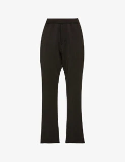 Drawstring-waist Straight-leg Mid-rise Recycled-polyester-blend Trousers