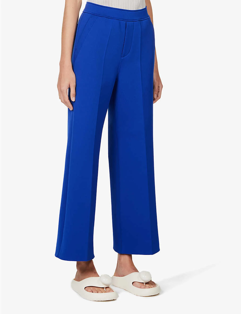 Drawstring-waist Wide-leg Mid-rise Recycled-polyester Blend Trousers 3 Drawstring-waist Wide-leg Mid-rise Recycled-polyester Blend Trousers - Image 3