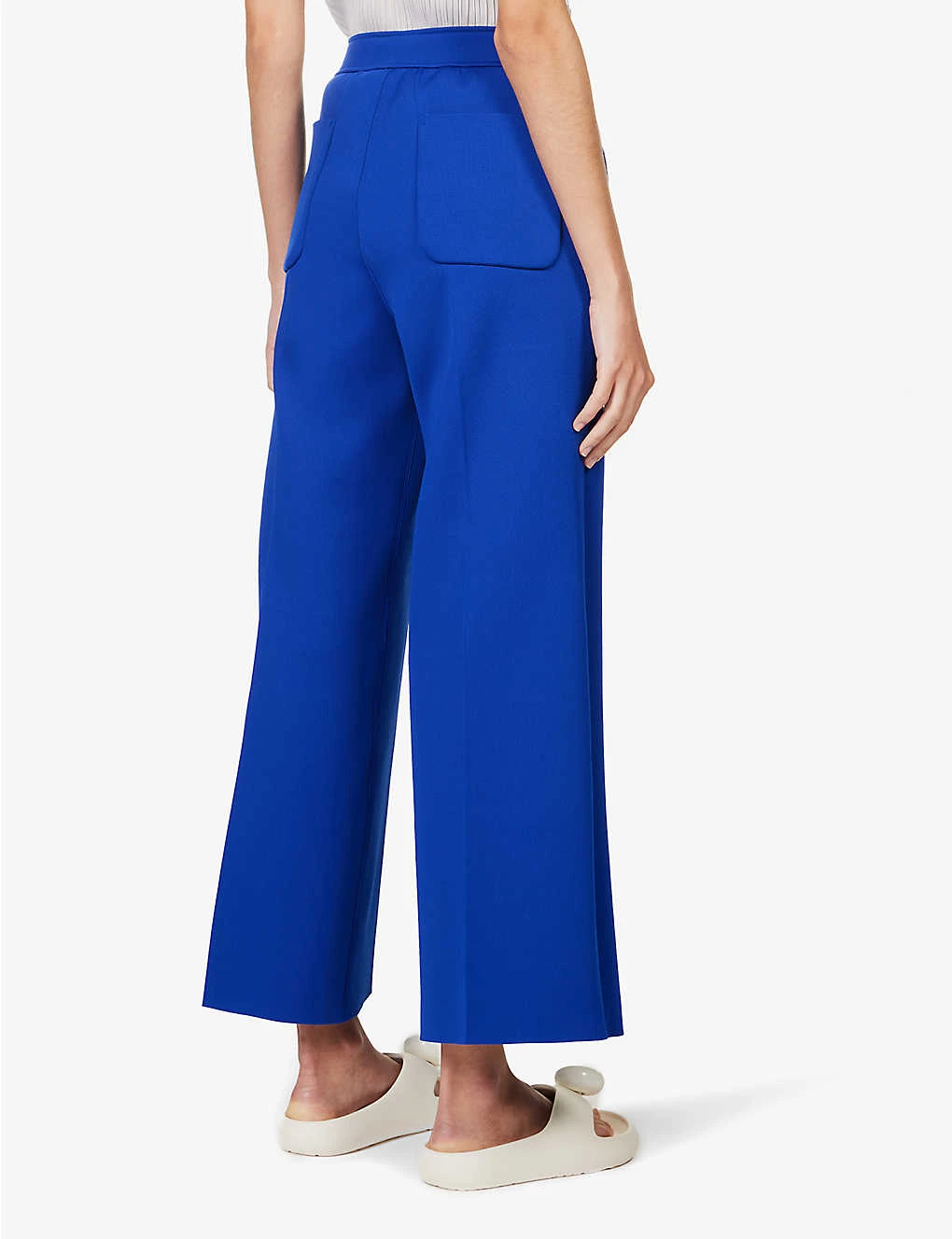 Drawstring-waist Wide-leg Mid-rise Recycled-polyester Blend Trousers 4 Drawstring-waist Wide-leg Mid-rise Recycled-polyester Blend Trousers - Image 4
