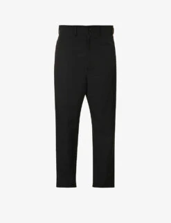 Tapered High-rise Wool Trousers