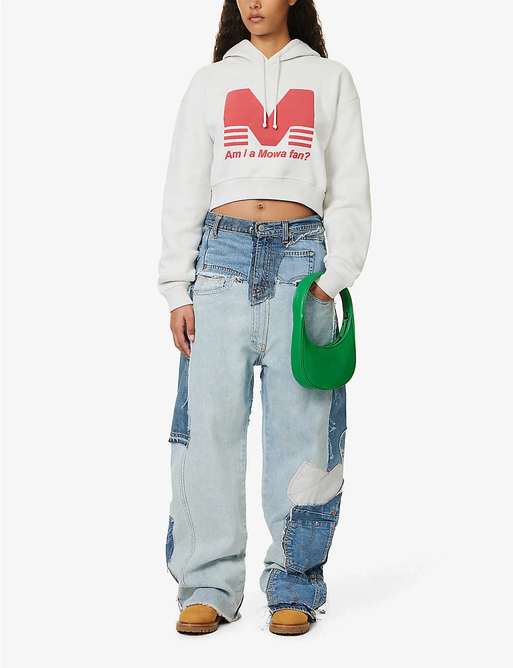 Logo-print Cropped Cotton-jersey Hoody 2 Logo-print Cropped Cotton-jersey Hoody - Image 2