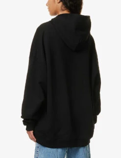 Unicorn Graphic-print Relaxed-fit Cotton-jersey Hoody -Whistles Closet Shop R04158077 BLACK ALT03