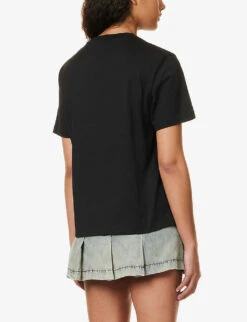 Walkman Graphic-print Cotton T-shirt 8 Walkman Graphic-print Cotton T-shirt -Whistles Closet Shop R04158090 BLACK ALT03