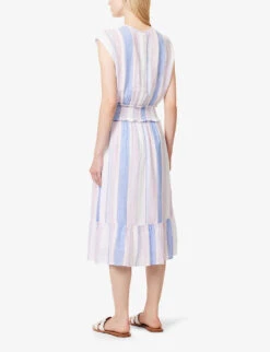 RAILS Ashlyn Striped Linen-blend Midi Dress 8 RAILS Ashlyn Striped Linen-blend Midi Dress -Whistles Closet Shop R04158663 MARINISTRIPE ALT03