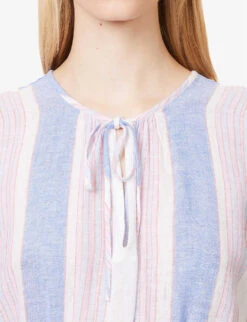 RAILS Ashlyn Striped Linen-blend Midi Dress 9 RAILS Ashlyn Striped Linen-blend Midi Dress -Whistles Closet Shop R04158663 MARINISTRIPE ALT04