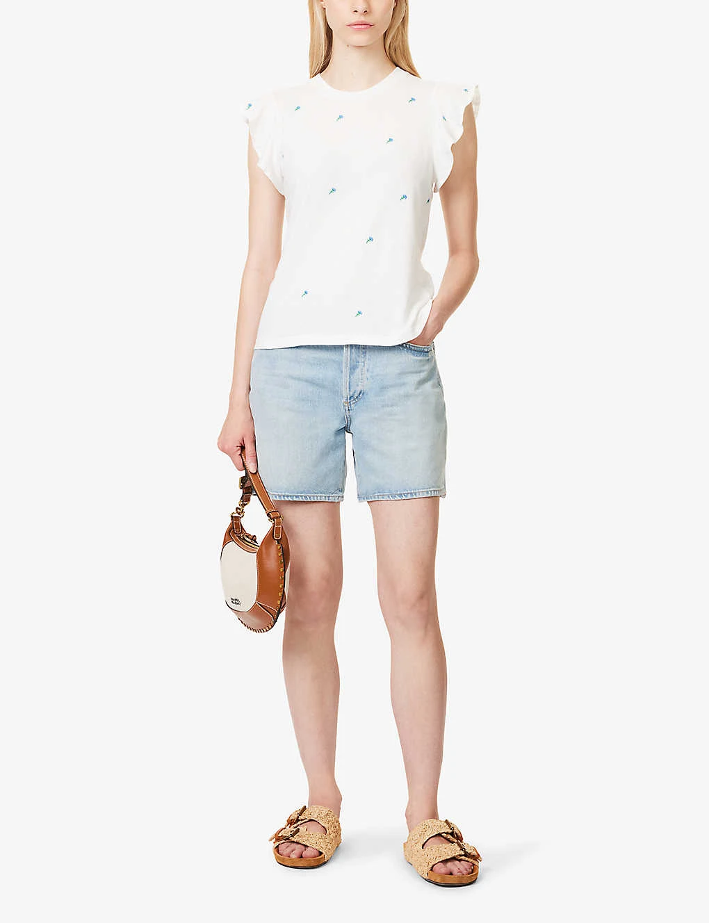 RAILS Birdie Floral-embroidered Cotton T-shirt 2 RAILS Birdie Floral-embroidered Cotton T-shirt - Image 2