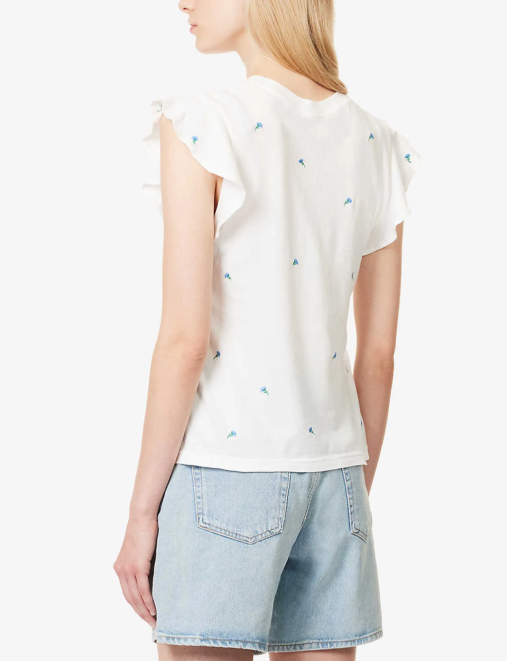 RAILS Birdie Floral-embroidered Cotton T-shirt 4 RAILS Birdie Floral-embroidered Cotton T-shirt - Image 4