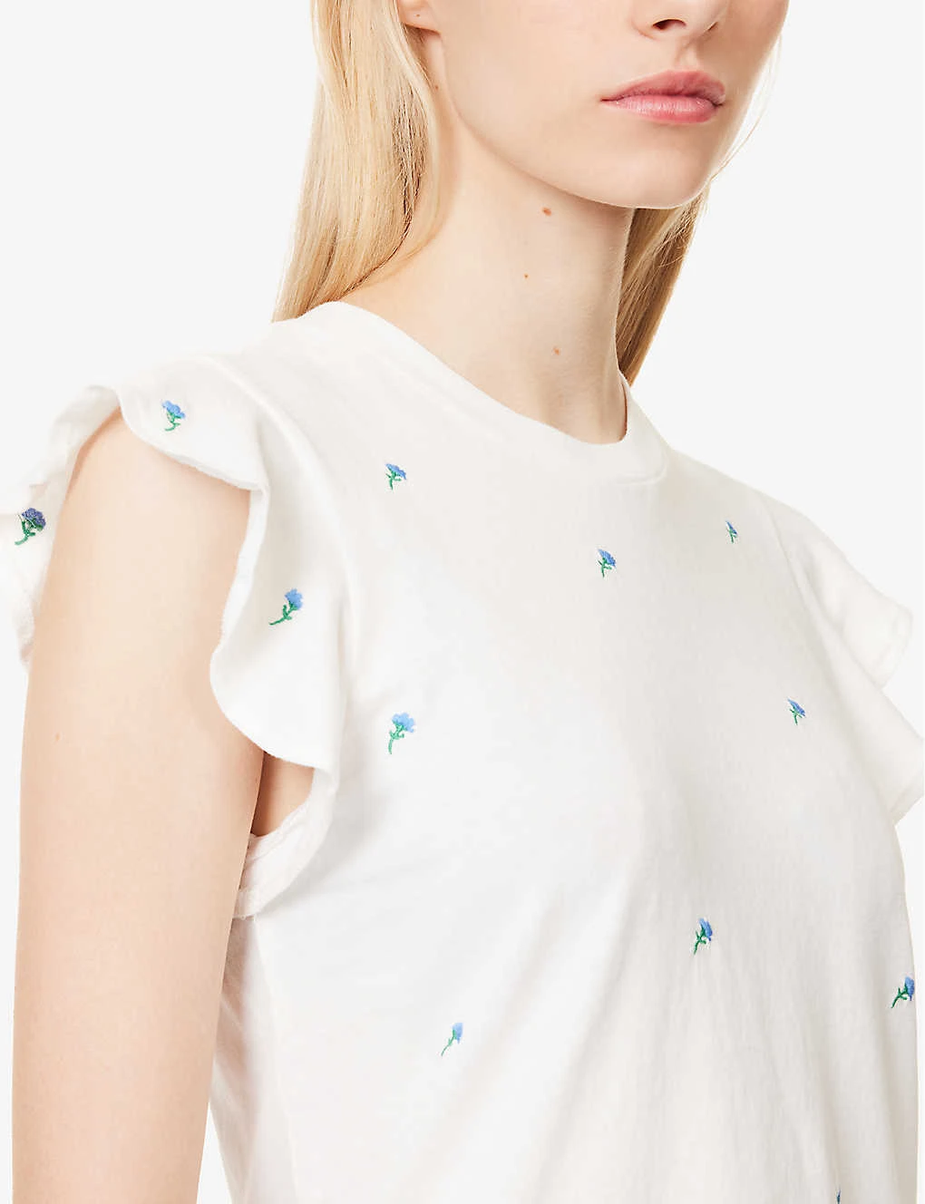 RAILS Birdie Floral-embroidered Cotton T-shirt 5 RAILS Birdie Floral-embroidered Cotton T-shirt - Image 5