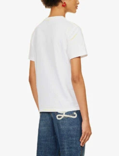 Loewe Anagram Graphic-print Regular-fit Cotton-jersey T-shirt -Whistles Closet Shop R04159264 WHITEYELLOW ALT03