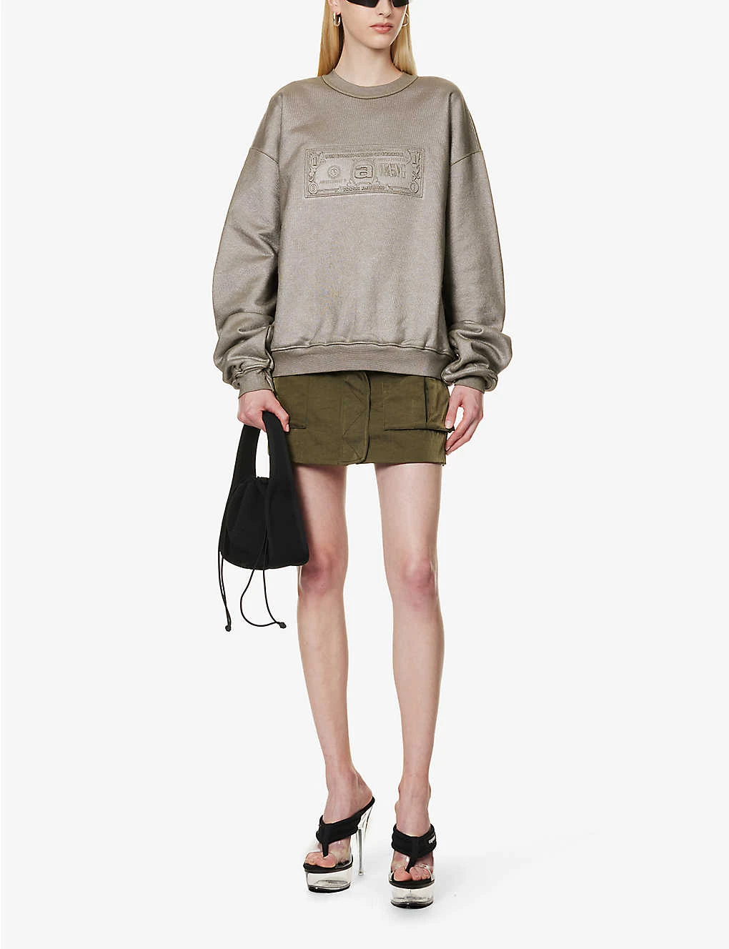 ALEXANDER WANG Dollar Bill Graphic-print Cotton-jersey Sweatshirt 2 ALEXANDER WANG Dollar Bill Graphic-print Cotton-jersey Sweatshirt - Image 2