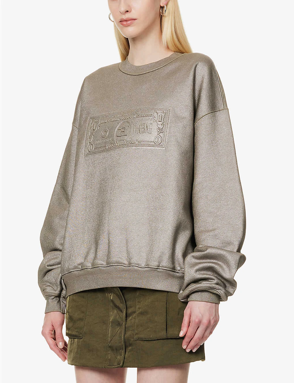 ALEXANDER WANG Dollar Bill Graphic-print Cotton-jersey Sweatshirt 3 ALEXANDER WANG Dollar Bill Graphic-print Cotton-jersey Sweatshirt - Image 3