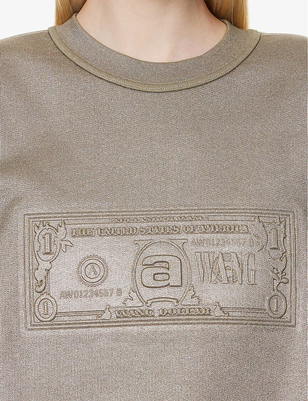ALEXANDER WANG Dollar Bill Graphic-print Cotton-jersey Sweatshirt 5 ALEXANDER WANG Dollar Bill Graphic-print Cotton-jersey Sweatshirt - Image 5