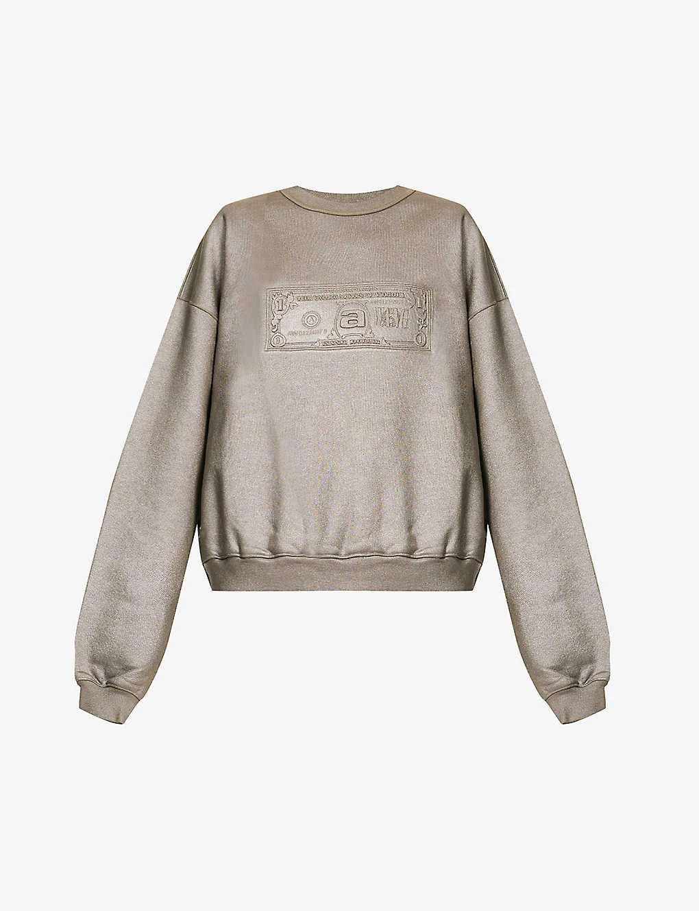 ALEXANDER WANG Dollar Bill Graphic-print Cotton-jersey Sweatshirt 1 ALEXANDER WANG Dollar Bill Graphic-print Cotton-jersey Sweatshirt