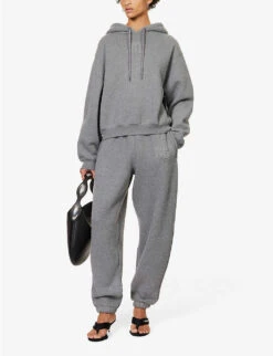 ALEXANDER WANG Glitter Terry Logo-print Cotton-blend Hoody -Whistles Closet Shop R04160698 SIDEWALK ALT01