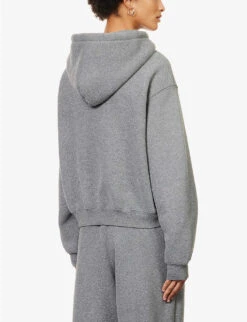 ALEXANDER WANG Glitter Terry Logo-print Cotton-blend Hoody -Whistles Closet Shop R04160698 SIDEWALK ALT03