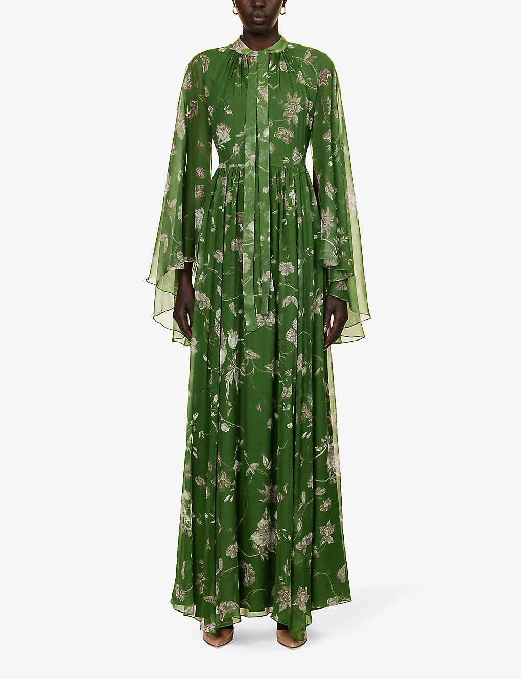 Erdem Floral-print High-neck Silk Maxi Dress 3 Erdem Floral-print High-neck Silk Maxi Dress - Image 3