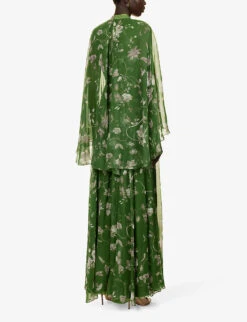 Erdem Floral-print High-neck Silk Maxi Dress 9 Erdem Floral-print High-neck Silk Maxi Dress -Whistles Closet Shop R04160736 OPHELIAVINECLOVER ALT03