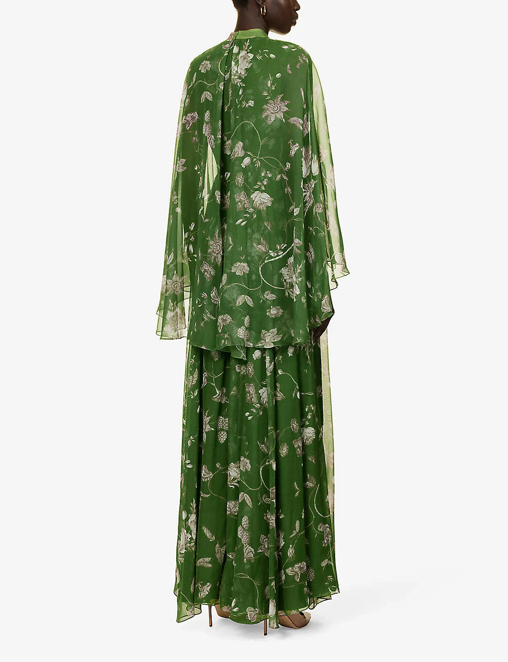 Erdem Floral-print High-neck Silk Maxi Dress 4 Erdem Floral-print High-neck Silk Maxi Dress - Image 4
