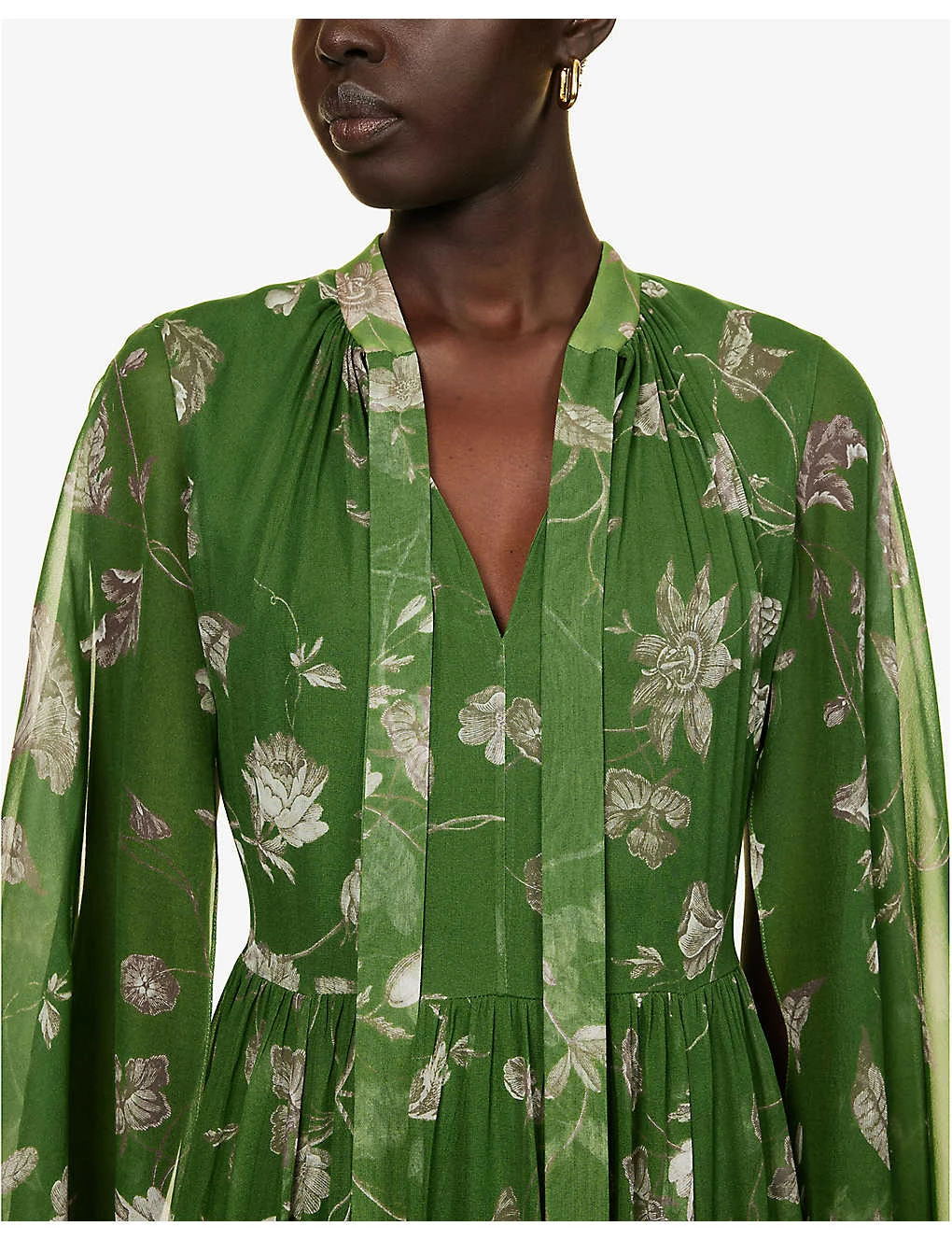 Erdem Floral-print High-neck Silk Maxi Dress 5 Erdem Floral-print High-neck Silk Maxi Dress - Image 5