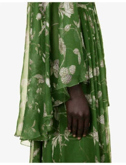 Erdem Floral-print High-neck Silk Maxi Dress 11 Erdem Floral-print High-neck Silk Maxi Dress -Whistles Closet Shop R04160736 OPHELIAVINECLOVER ALT05