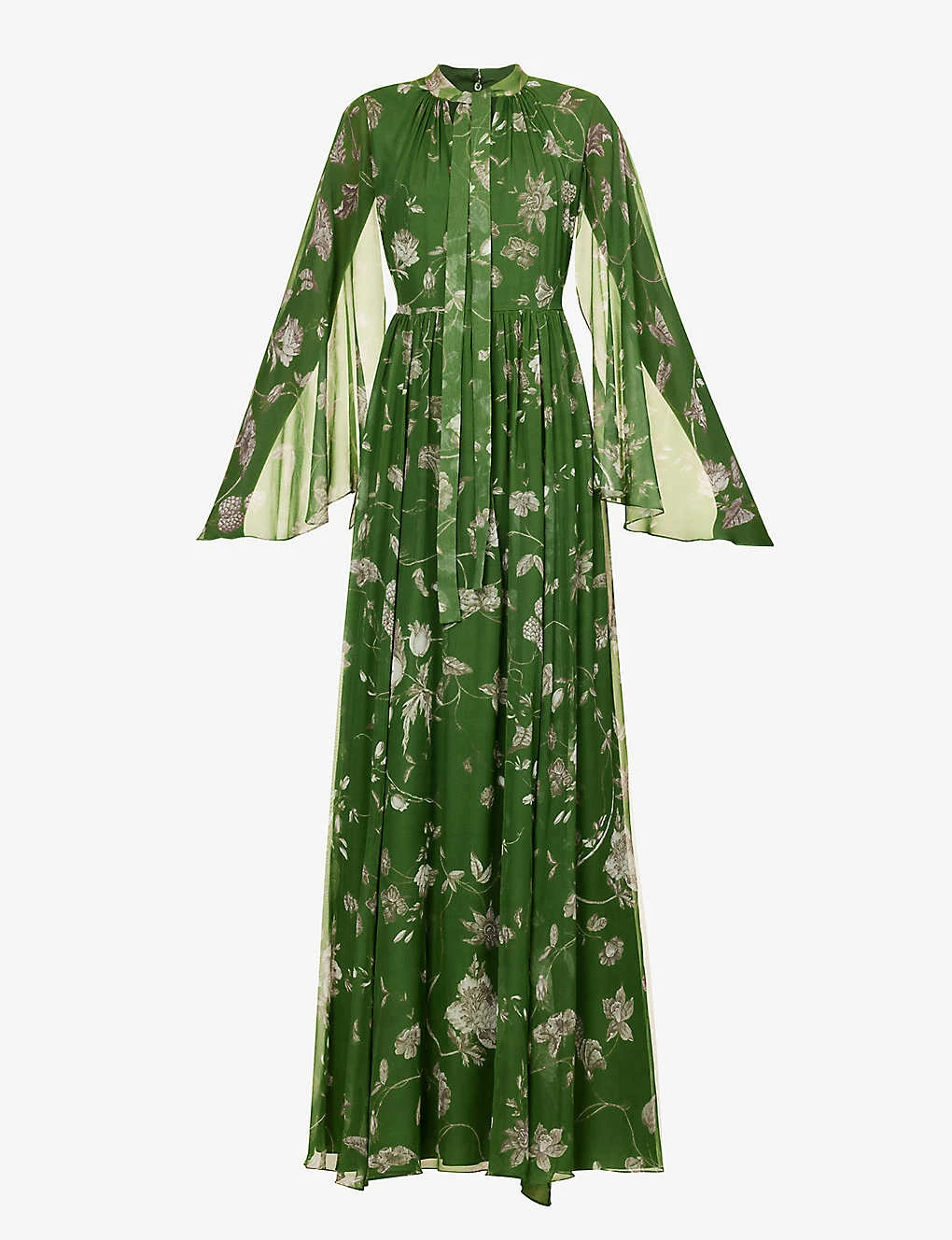 Erdem Floral-print High-neck Silk Maxi Dress 1 Erdem Floral-print High-neck Silk Maxi Dress
