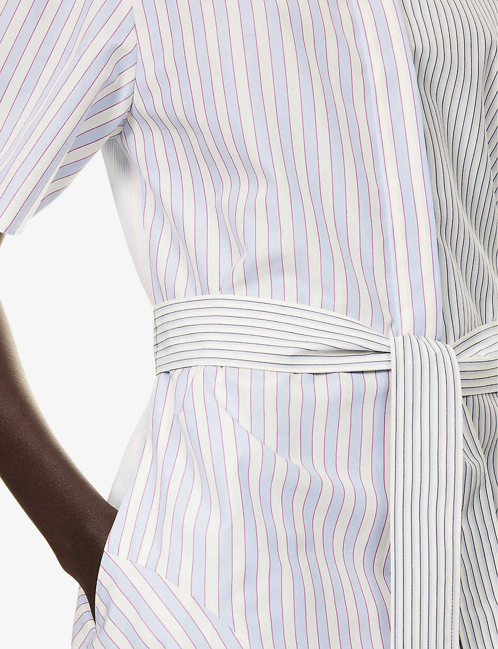 STELLA MCCARTNEY Striped Asymmetric-hem Cotton-poplin Midi Dress 5 STELLA MCCARTNEY Striped Asymmetric-hem Cotton-poplin Midi Dress - Image 5