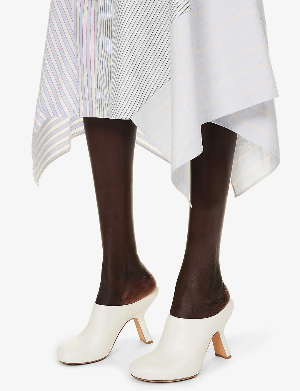 STELLA MCCARTNEY Striped Asymmetric-hem Cotton-poplin Midi Dress 6 STELLA MCCARTNEY Striped Asymmetric-hem Cotton-poplin Midi Dress - Image 6