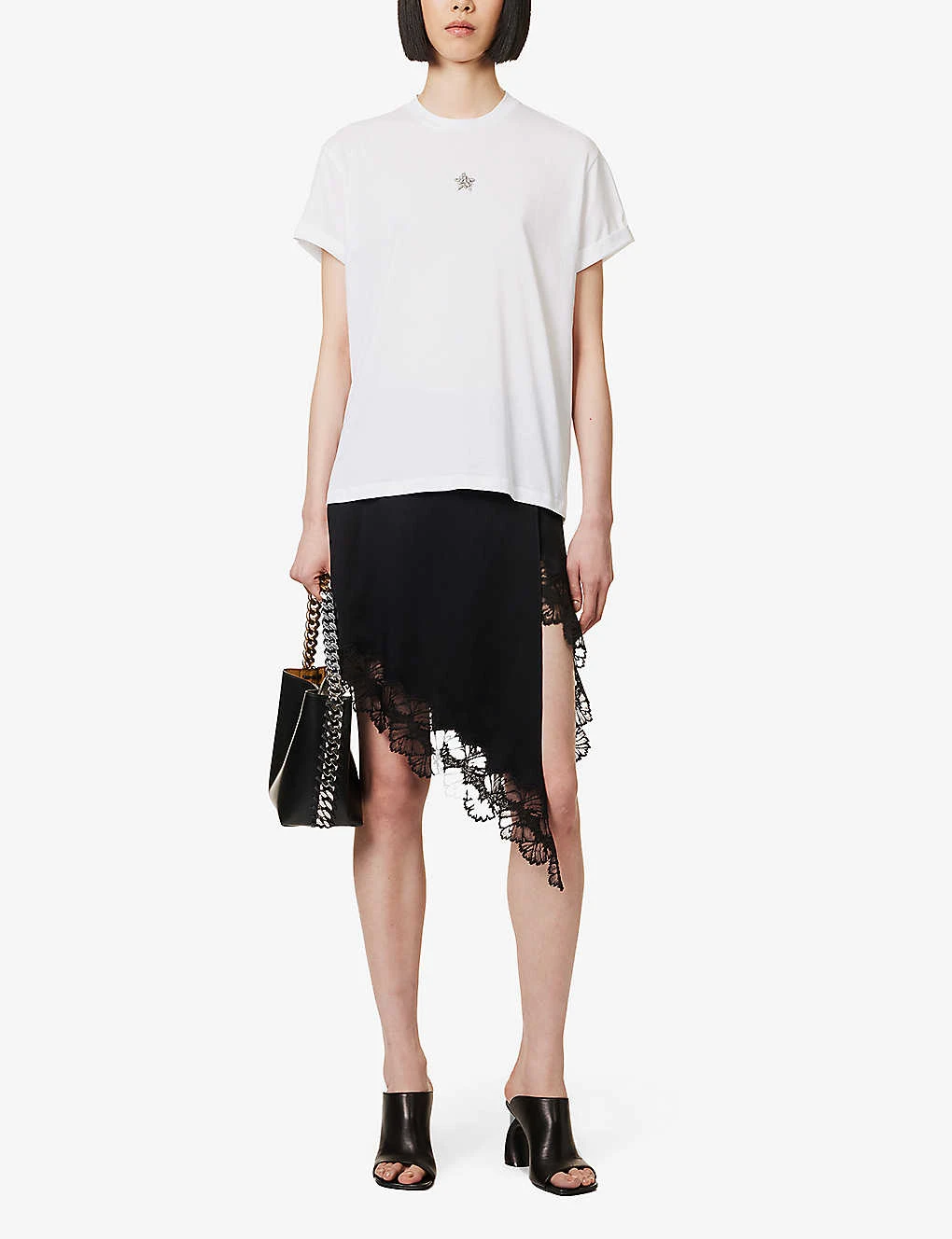 STELLA MCCARTNEY Star-embroidered Folded-hem Cotton-jersey T-shirt 2 STELLA MCCARTNEY Star-embroidered Folded-hem Cotton-jersey T-shirt - Image 2