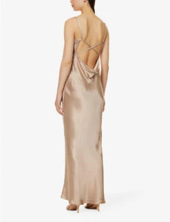 BEC + BRIDGE Malia Cowl-neck Satin Maxi Dress 8 BEC + BRIDGE Malia Cowl-neck Satin Maxi Dress -Whistles Closet Shop R04161118 SMOKETAUPE ALT03