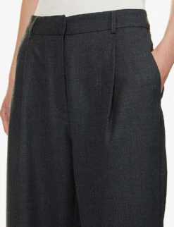 BEC + BRIDGE Jamie Wide-leg Mid-rise Wool-blend Trousers -Whistles Closet Shop R04161128 CHARCOAL ALT04