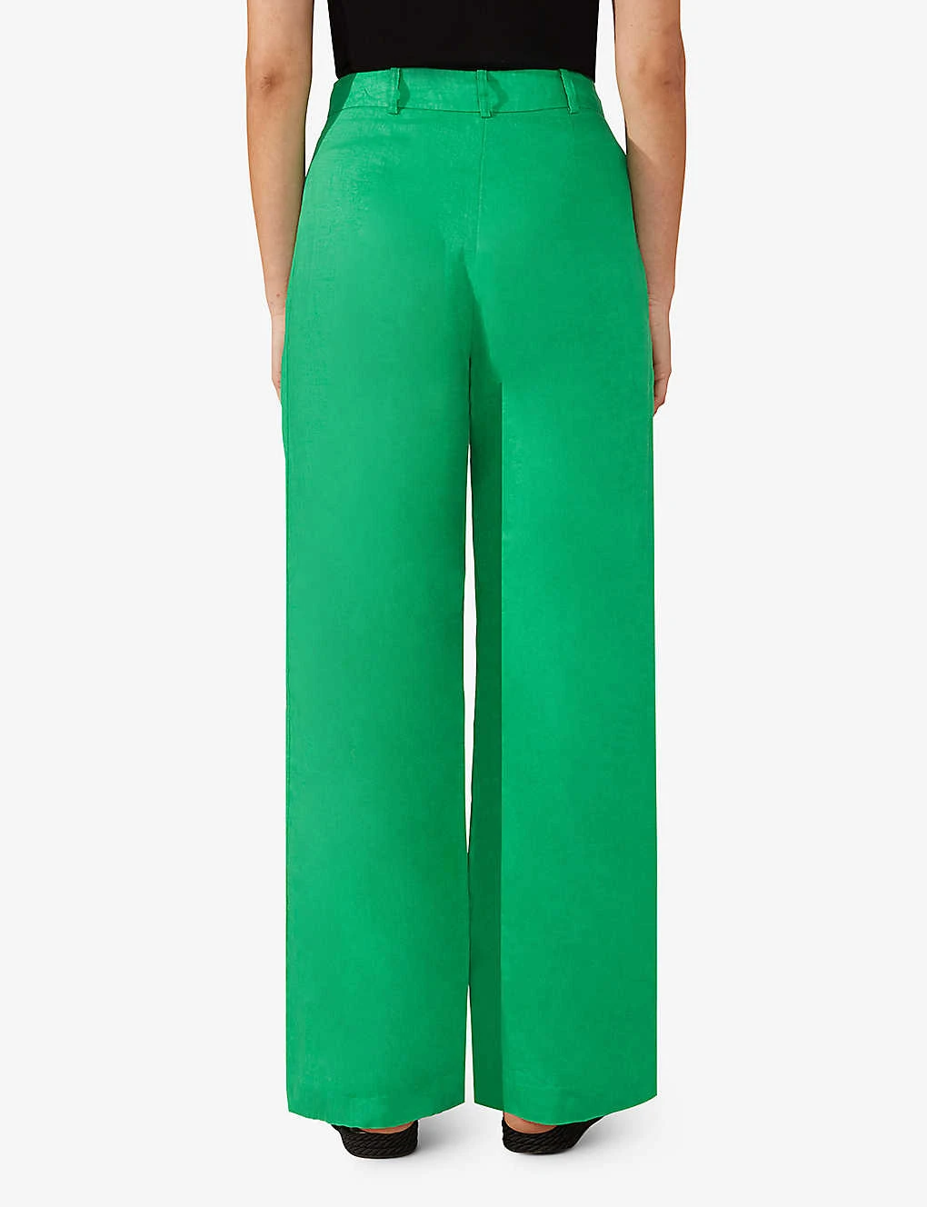 Straight-leg Mid-rise Linen Trousers 4 Straight-leg Mid-rise Linen Trousers - Image 4