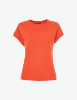 Whistles Ember Patch Pocket Linen And Cotton T-shirt
