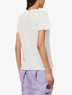 ERL Venice Floral-print Cotton-jersey T-shirt -Whistles Closet Shop R04165346 WHITE ALT03