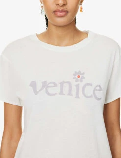 ERL Venice Floral-print Cotton-jersey T-shirt -Whistles Closet Shop R04165346 WHITE ALT04