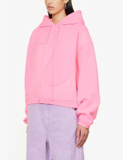 ERL Swirl-pattern Relaxed-fit Cotton-blend Hoody -Whistles Closet Shop R04165359 PINK ALT02