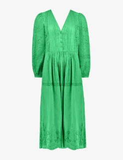 Broderie-anglaise Cotton Midi Dress