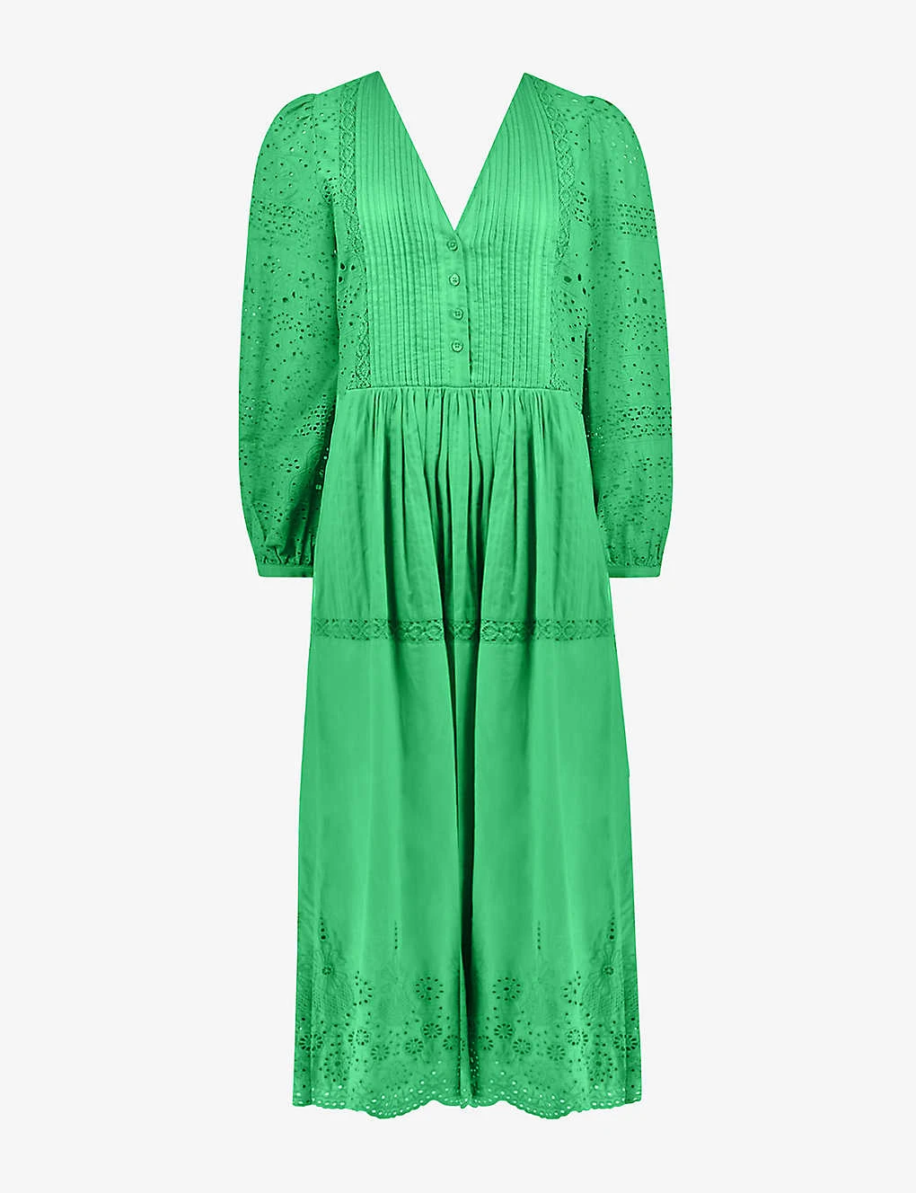 Broderie-anglaise Cotton Midi Dress 1 Broderie-anglaise Cotton Midi Dress