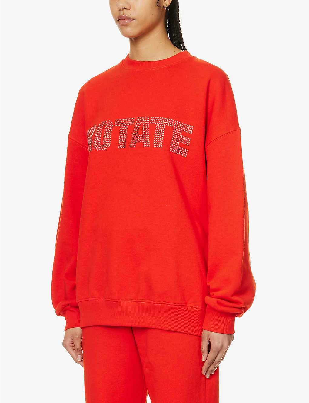 Crystal-embellished Logo-print Organic-cotton Sweatshirt 3 Crystal-embellished Logo-print Organic-cotton Sweatshirt - Image 3