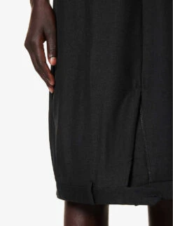 Upside Down Trouser Relaxed-fit Wool-blend Midi Dress 11 Upside Down Trouser Relaxed-fit Wool-blend Midi Dress -Whistles Closet Shop R04167962 BLACK ALT05