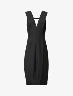 Upside Down Trouser Relaxed-fit Wool-blend Midi Dress