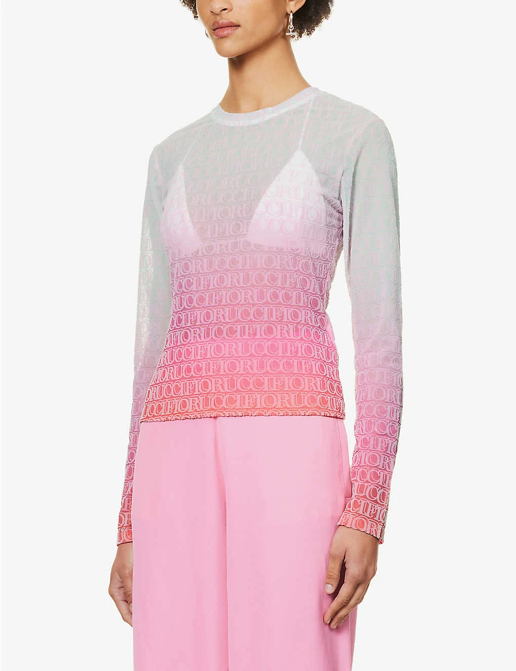FIORUCCI Monogram-print Gradient Recycled-polyester-blend Top 3 FIORUCCI Monogram-print Gradient Recycled-polyester-blend Top - Image 3