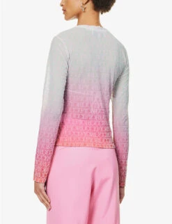 FIORUCCI Monogram-print Gradient Recycled-polyester-blend Top 8 FIORUCCI Monogram-print Gradient Recycled-polyester-blend Top -Whistles Closet Shop R04168321 PINK ALT03