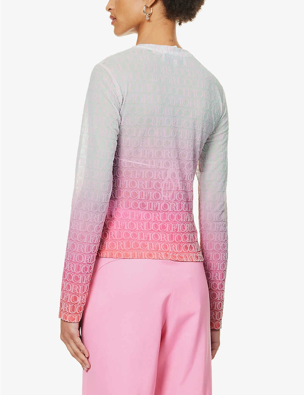 FIORUCCI Monogram-print Gradient Recycled-polyester-blend Top 4 FIORUCCI Monogram-print Gradient Recycled-polyester-blend Top - Image 4
