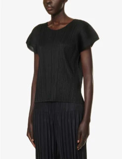 Tropical Winter Pleated Knitted Top 8 Tropical Winter Pleated Knitted Top -Whistles Closet Shop R04168565 GREEN ALT02