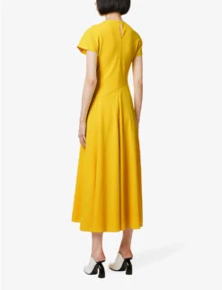 Adriana Crepe Midi Dress -Whistles Closet Shop R04168588 BRIGHTYELLOW ALT03