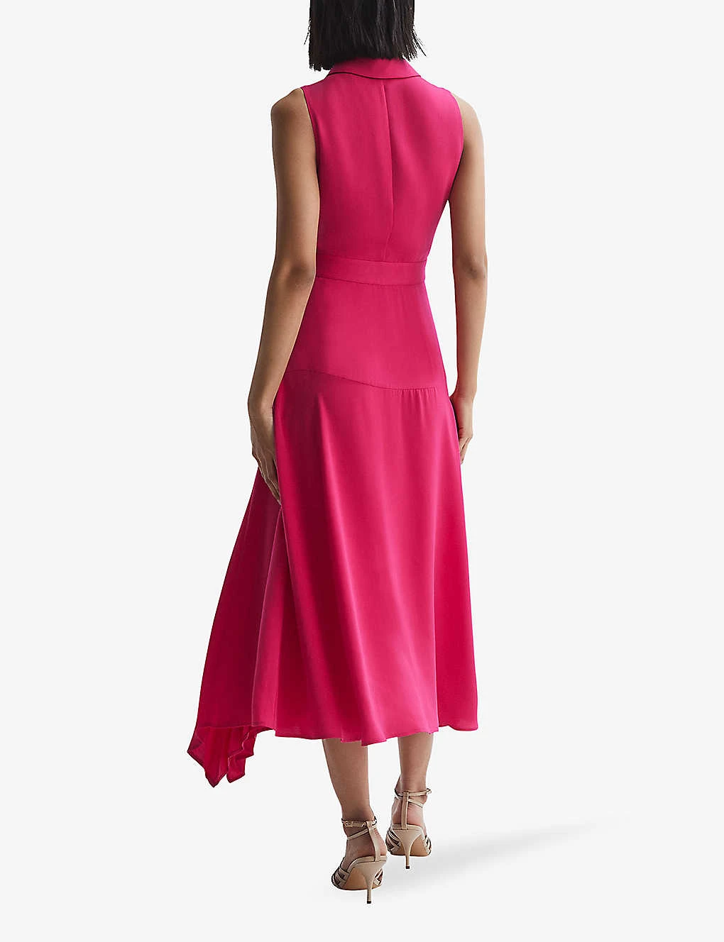 Reiss Claire Pleated Woven Midi Dress 3 Reiss Claire Pleated Woven Midi Dress - Image 3