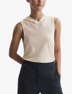 Reiss Hayley Hooded Stretch-woven Top 6 Reiss Hayley Hooded Stretch-woven Top -Whistles Closet Shop R04169186 CREAM ALT02