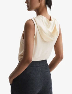Reiss Hayley Hooded Stretch-woven Top 7 Reiss Hayley Hooded Stretch-woven Top -Whistles Closet Shop R04169186 CREAM ALT03